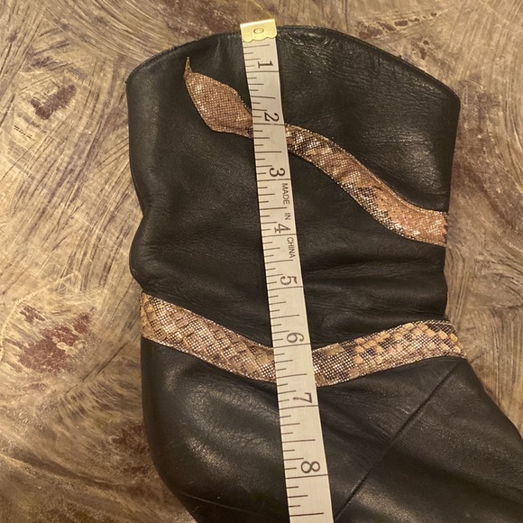 Adige Paris Black leather snakeskin boots - Picture 6 of 6